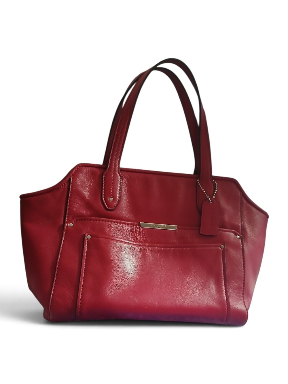 Coach Red Leather Tote Bag - Classic Everyday Carry